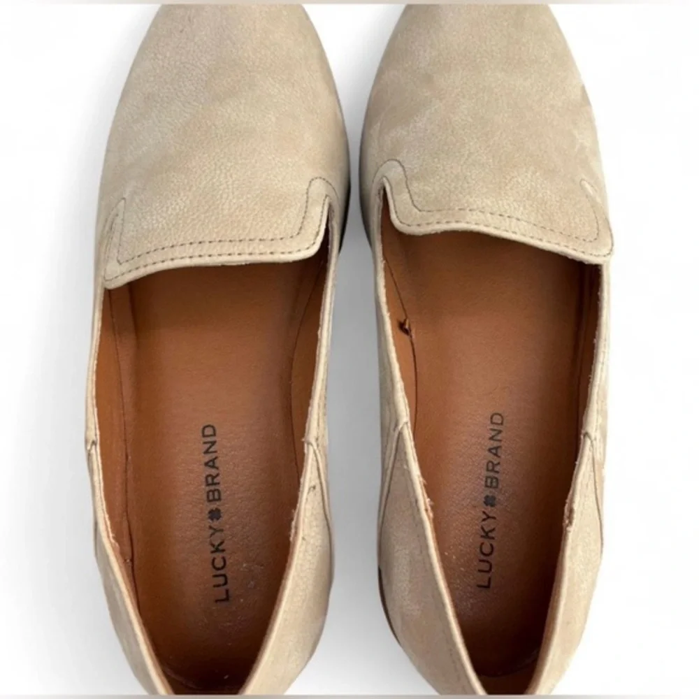 NWOT Women's Lucky Brand Cahill Leather‎ Slip On Loafer Flats Tan Size 6.5